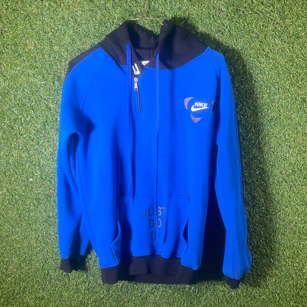 Blue Nike quarter zip sweater